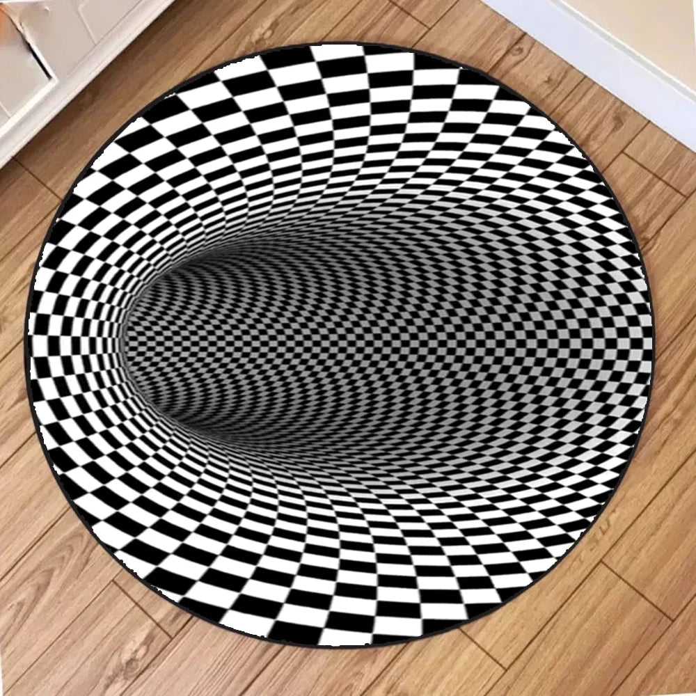 Round Carpet Mat New 3D Visual Illusion Spiral Rug