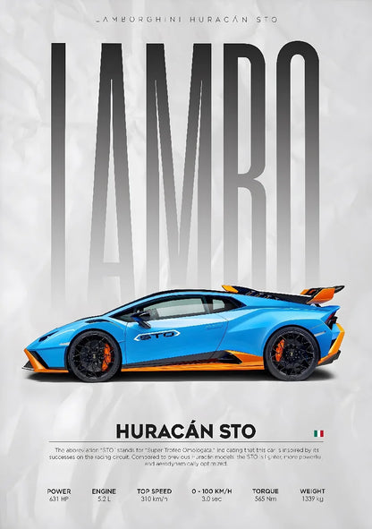 Luxury Super Car Race Cars Posters and Unframed Canvas Room Home Decor
