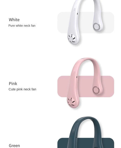New Mini Neck Mounted Fan Portable Bladeless Neck Rechargeable Air Cooler