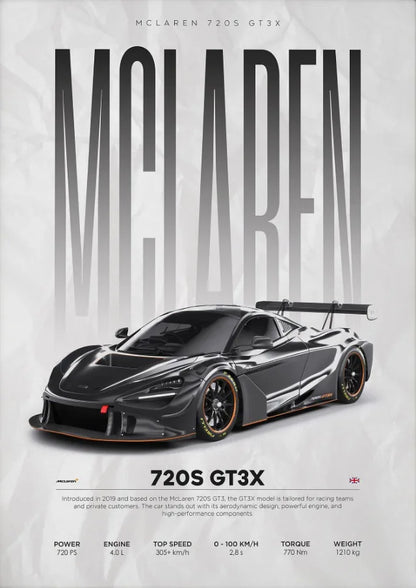 Luxury Super Car Race Cars Posters and Unframed Canvas Room Home Decor