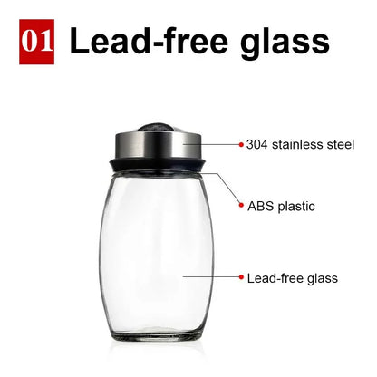 1/7pcs Spice Jar Set Rack Glass Organizer Rotating