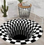 Round Carpet Mat New 3D Visual Illusion Spiral Rug