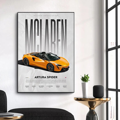 Luxury Super Car Race Cars Posters and Unframed Canvas Room Home Decor