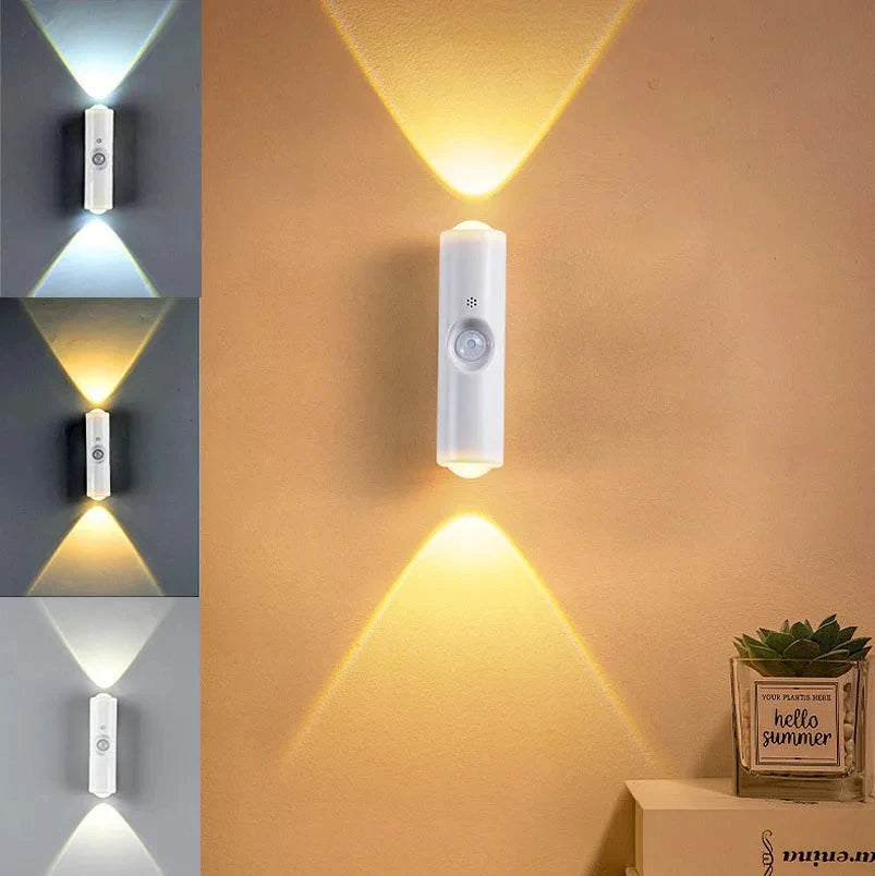 Smart RGB Gradient Night Light Magnetic Motion Sensor Rechargeable Wall Lamp