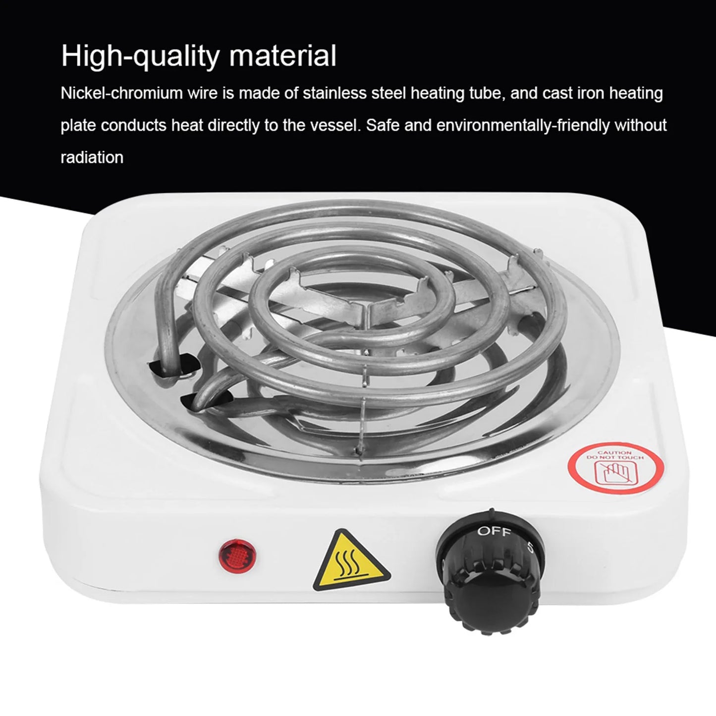 110V 1000W Single Tube Electric Stove Stainless Steel Home Electric Stove US Plug