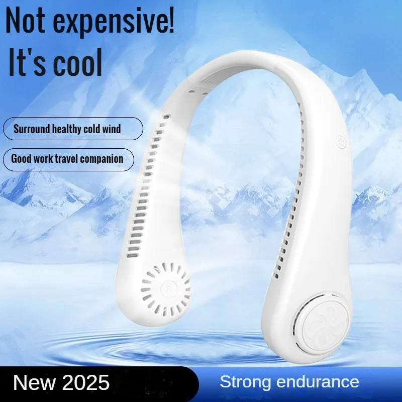 New Mini Neck Mounted Fan Portable Bladeless Neck Rechargeable Air Cooler