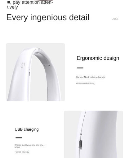 New Mini Neck Mounted Fan Portable Bladeless Neck Rechargeable Air Cooler