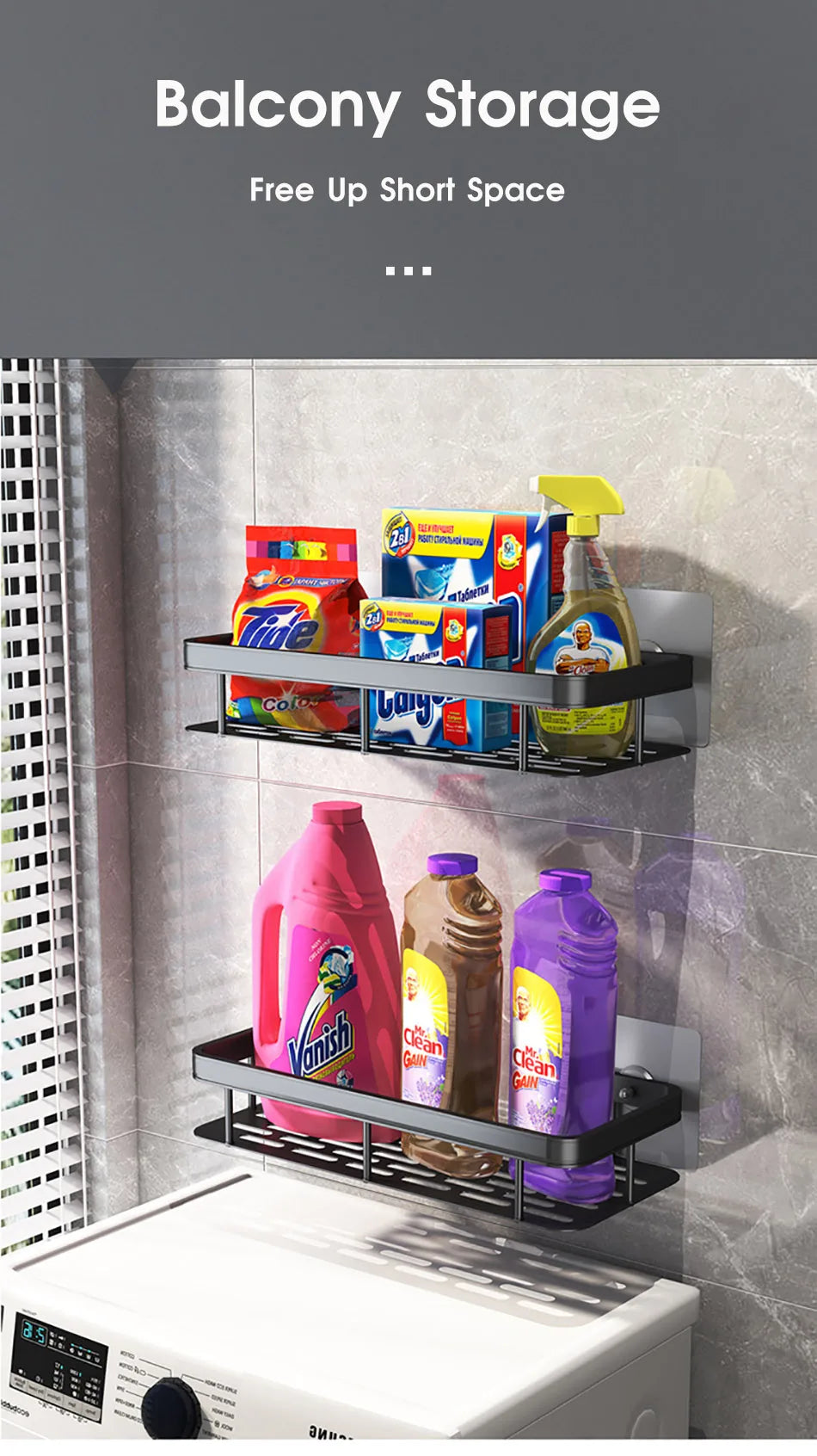 Bathroom Storage Rack  Wall Mount Corner Shelf
