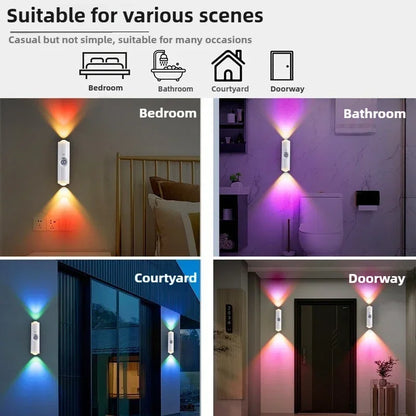 Smart RGB Gradient Night Light Magnetic Motion Sensor Rechargeable Wall Lamp