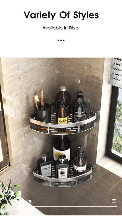Bathroom Storage Rack  Wall Mount Corner Shelf