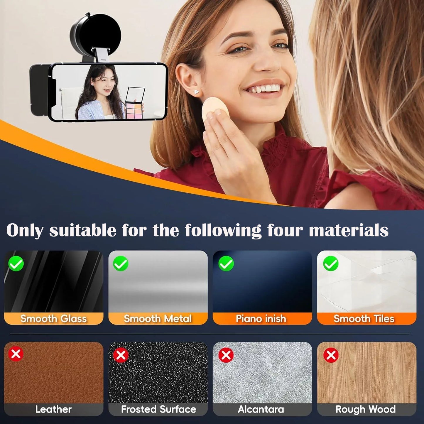 Magnetic Suction Cup Phone Mount for Magsafe 360° Adjustable Magnetic Car Phone Holder