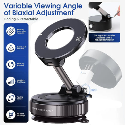 Magnetic Suction Cup Phone Mount for Magsafe 360° Adjustable Magnetic Car Phone Holder