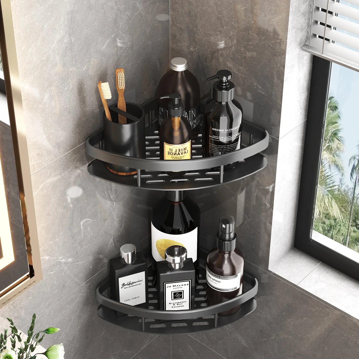 Bathroom Storage Rack  Wall Mount Corner Shelf
