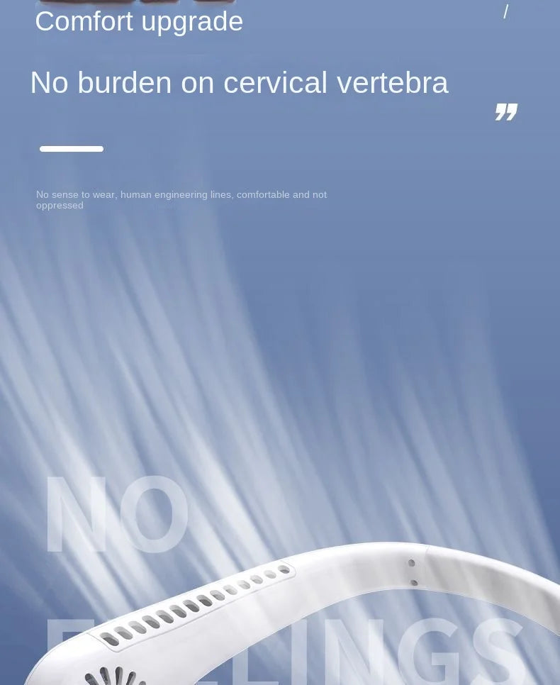 New Mini Neck Mounted Fan Portable Bladeless Neck Rechargeable Air Cooler