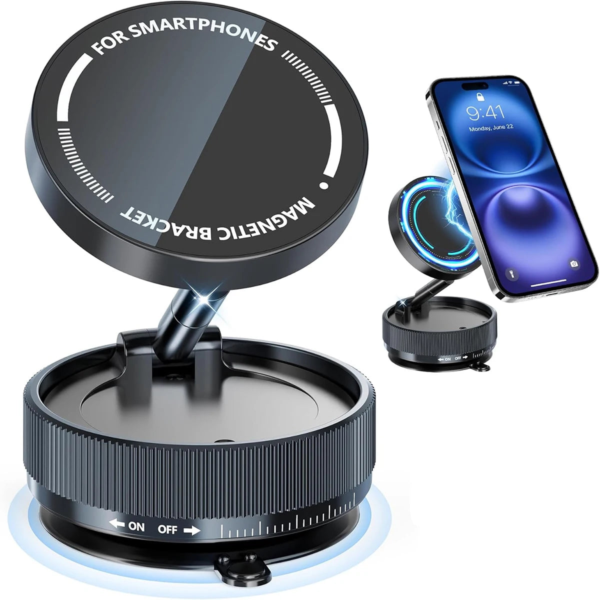 Magnetic Suction Cup Phone Mount for Magsafe 360° Adjustable Magnetic Car Phone Holder