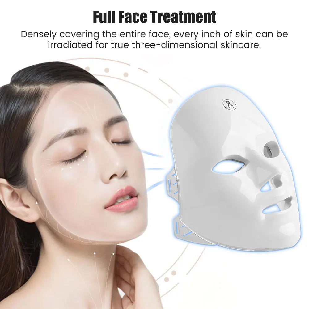 7-1 Colors LED Facial Skin Care Mask,Red Light Mask for Face