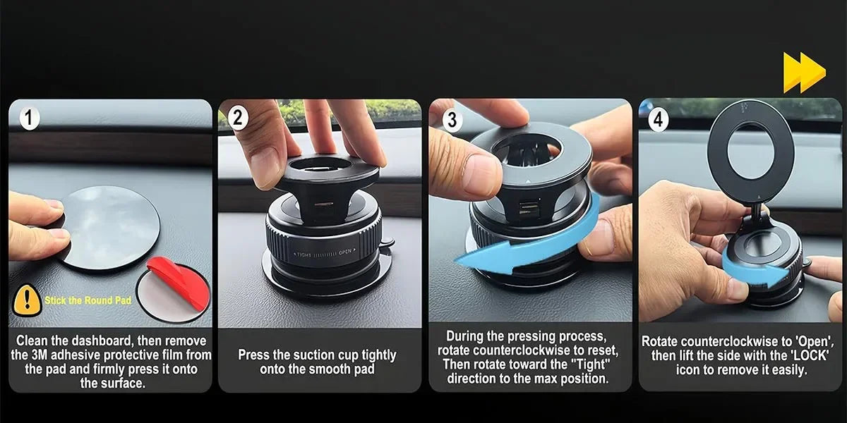 Magnetic Suction Cup Phone Mount for Magsafe 360° Adjustable Magnetic Car Phone Holder